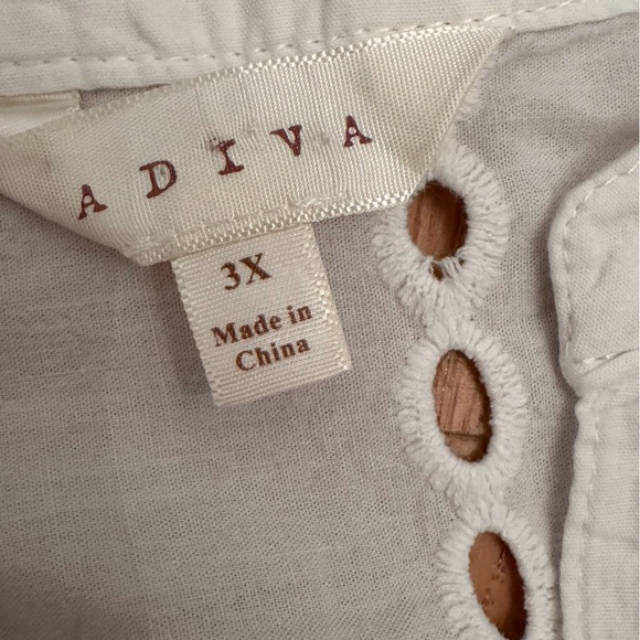 ADIVA Eyelet White SHIRT SIZE 3X (z) - Picture 12 of 16